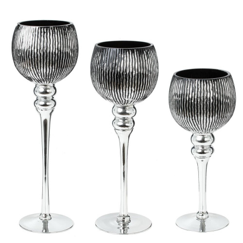 Набор из 3-х подсвечников, L33 W16 H45,5 см