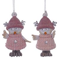 Фигурка декоративная подвесная "Сова",  L5 W4,5 H10 см, 2в.