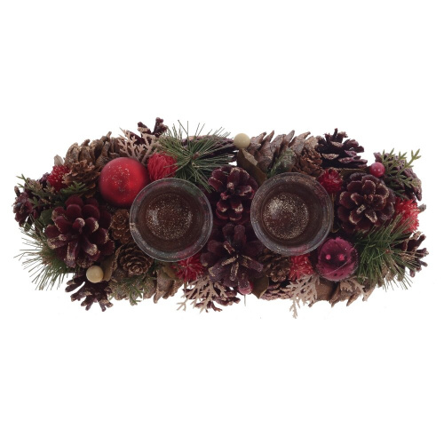 Подсвечник "Новогодняя композиция", L31 W14 H9 см фото 2 Подсвечник "Новогодняя композиция", L31 W14 H9 см фото 2