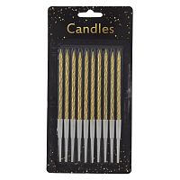 Набор из 10-ти свечей для торта, D 0,5 см,L9,5 W0,5 H18,5 см