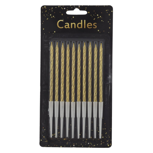 Набор из 10-ти свечей для торта, D 0,5 см,L9,5 W0,5 H18,5 см