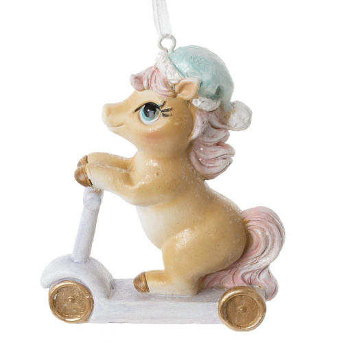 Фигурка декоративная подвесная "Лошадка на самокате", L7 W3 H9 см фото 3
