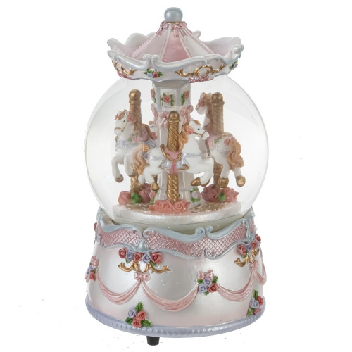 Фигурка декоративная в стекл шаре "Карусель" (ключ,муз, движ), D10 см, L9,5 W9,5 H17,5 см, 2в. фото 2 Фигурка декоративная в стекл шаре "Карусель" (ключ,муз, движ), D10 см, L9,5 W9,5 H17,5 см, 2в. фото 2