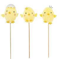 Изделие декоративное (вставка) "Цыпленок" (блок 12 шт) (7*6*8), L7 W6 H25 см, 3в.