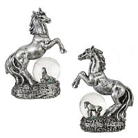 Фигурка декор в стекл шаре "Лошадь", L10 W5 H14 см, 2в.