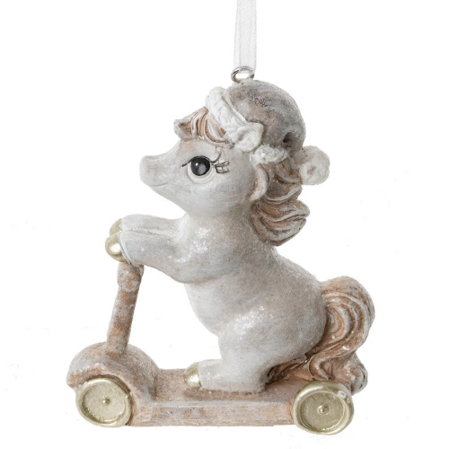 Фигурка декоративная подвесная "Лошадка на самокате", L7,5 W3 H9 см Фигурка декоративная подвесная "Лошадка на самокате", L7,5 W3 H9 см