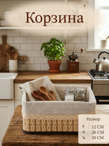 Корзина, L26 W20 H12 см