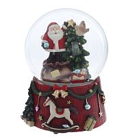 Фигурка декоративная "Дед Мороз" в стекл шаре (ключ,муз), L10 W10 H14 см