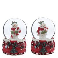 Фигурка декоративная "Снеговик" в стекл шаре, D 4.5 см, L4,5 W4,5 H6,5 см, 2в.
