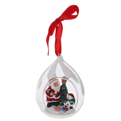 Украшение новогоднее "Капля" (блок из 6 шт), L8 W7 H10,5 см, 4в. фото 5