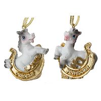 Фигурка декоративная подвесная "Лошадка", L5 W2 H5 см, 2в.