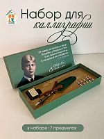 Набор подарочный: ручка перьевая, 5 наконечников, чернильница, L28 W11,5 H4 см