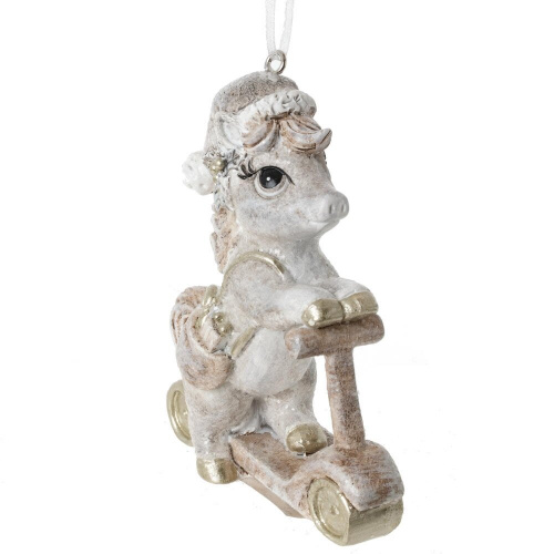 Фигурка декоративная подвесная "Лошадка на самокате", L7,5 W3 H9 см фото 2 Фигурка декоративная подвесная "Лошадка на самокате", L7,5 W3 H9 см фото 2
