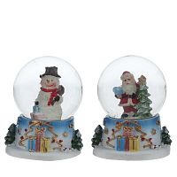Фигурка декор в стекл шаре "Дед Мороз/Снеговик", D 4.5 см, L5,5 W5 H6 см, 2в. Фигурка декор в стекл шаре "Дед Мороз/Снеговик", D 4.5 см, L5,5 W5 H6 см, 2в.