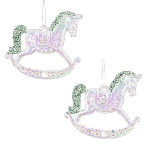 Набор из 2шт Украшение новогоднее "Лошадка", L5,5 W0,5 H4,5 см фото 2 Набор из 2шт Украшение новогоднее "Лошадка", L5,5 W0,5 H4,5 см фото 2