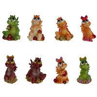 Фигурка декоративная "Дракон", L4 W4 H6,5 см, 8в.