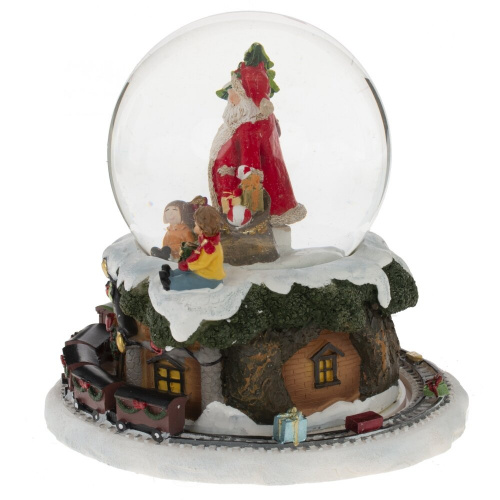 Фигурка декор в стекл шаре "Санта" (муз с ключ, движ), D 10 см, L15 W15 H15 см фото 2 Фигурка декор в стекл шаре "Санта" (муз с ключ, движ), D 10 см, L15 W15 H15 см фото 2