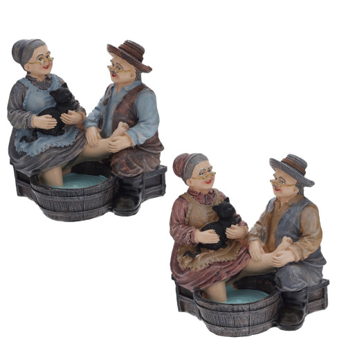 Фигурка декоративная "Бабушка с дедушкой", L11,5 W9 H12 см, 2в. Фигурка декоративная "Бабушка с дедушкой", L11,5 W9 H12 см, 2в.