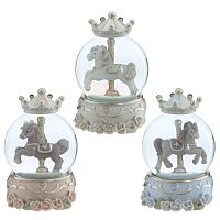 Фигурка декоративная в стекл шаре "Карусель" (движ), D 6.5 см, L6,5 W6,5 H10 см, 3в.
