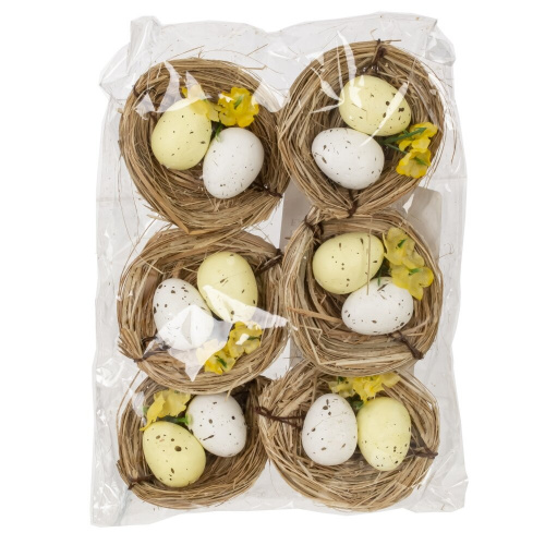 Набор из 6-ти изделий декоративных "Гнездо пасхальное" (6*4,5*2), L18 W12 H3 см фото 7