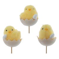 Изделие декоративное (вставка) "Цыпленок" (5*6) (блок 12 шт), L5,5 W5 H25 см, 3в.