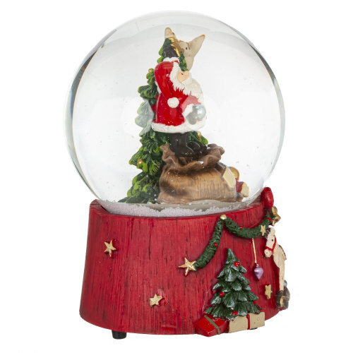 Фигурка декоративная "Дед Мороз" в стекл шаре (ключ,муз), L10 W10 H14 см фото 4 Фигурка декоративная "Дед Мороз" в стекл шаре (ключ,муз), L10 W10 H14 см фото 4