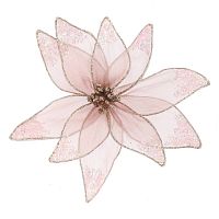 Цветок искусственный "Пуансеттия" (на клипсе), L23 W23 H8 см Цветок искусственный "Пуансеттия" (на клипсе), L23 W23 H8 см