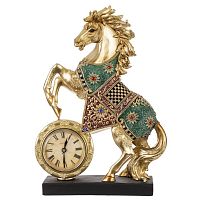 Фигурка декоративная "Лошадь" с часами (AAx1,н.п.), L22,5 W7 H33 см
