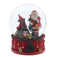 Фигурка декоративная "Дед Мороз" в стекл шаре (ключ,муз), D 15 см, L14 W15 H20 см
