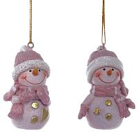 Фигурка декоративная подвесная "Снеговик", L4 W3 H6 см, 2в.