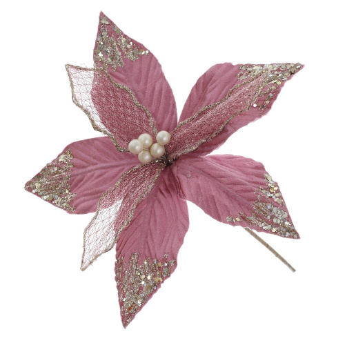 Цветок искусственный "Пуансеттия", L23 W23 H37 см Цветок искусственный "Пуансеттия", L23 W23 H37 см