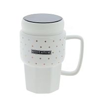 Кружка с крышкой, 450 мл, L11,5 W8 H13,5 см,