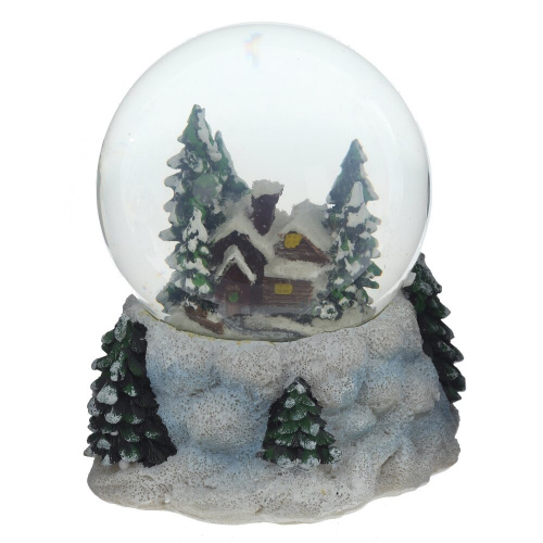 Фигурка декоративная в стекл. шаре с муз. "Домик", D10; L12,7 W12 H15,4  см, 2в. фото 2 Фигурка декоративная в стекл. шаре с муз. "Домик", D10; L12,7 W12 H15,4  см, 2в. фото 2