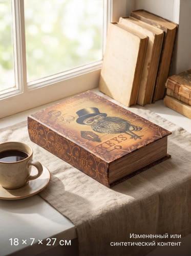 Шкатулка-книга с кодовым замком, L18 W7 H27 см Шкатулка-книга с кодовым замком, L18 W7 H27 см