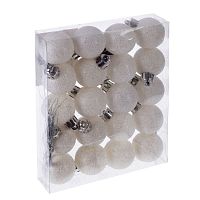 Набор из 20шт, Украшение новогоднее Шар "Снежок белоснежный", D3 см, L14,5 W3 H11,5 см Набор из 20шт, Украшение новогоднее Шар "Снежок белоснежный", D3 см, L14,5 W3 H11,5 см