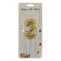 Свеча для торта "Цифра 3", L3,5 W1 H10 см