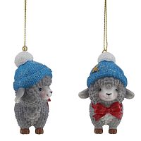 Фигурка декоративная подвесная "Овечка", 2в., L6,3 W3,8 H7,5
