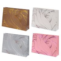 Пакет подарочный L (бумага 210г/м2, блок 12шт), L45 W12 H32 см, 4в.