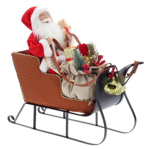 Дед Мороз на санях, L51 W22 H48 см фото 4
