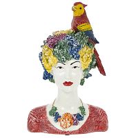 Фигурка декоративная "Девушка с попугаем", L17 W13 H27 см