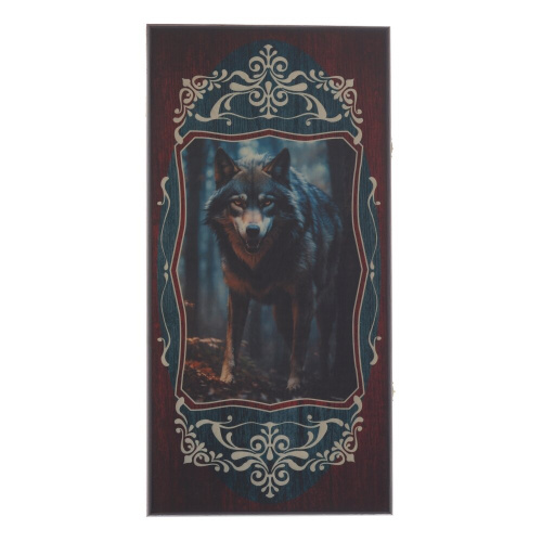 Игра настольная 2 в 1 ( шашки, нарды) "Волк вожак", L60 W30 H4 см фото 2