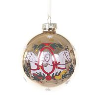 Украшение новогоднее "Шар с лошадками", L7 W7 H9 см