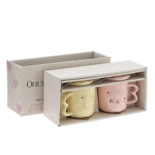 Набор из 2-х Кружек с крышкой и ложкой, 300 мл, L12 W9 H9 см, 2в. фото 3