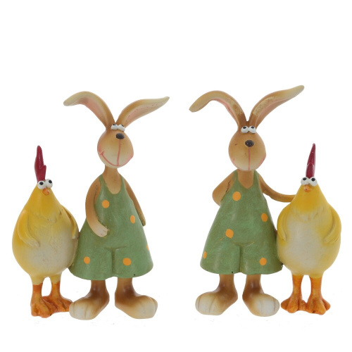 Фигурка декоративная "Заяц с петухом", L6 W3,5 H9,5 см, 2в. Фигурка декоративная "Заяц с петухом", L6 W3,5 H9,5 см, 2в.