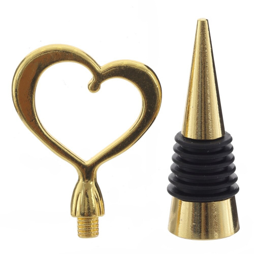 Набор: пробка для бутылки и декор для бокалов, L9 W3 H14 см фото 5