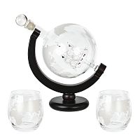 Графин "Глобус" 950 мл с 2-мя стаканами 300 мл, L20 W13 H22 см