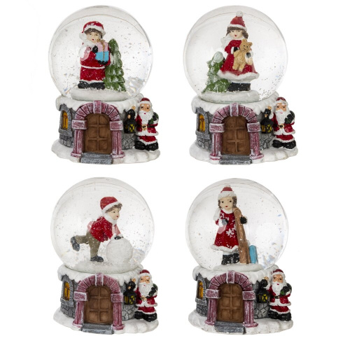 Фигурка декоративная "Дети" в стекл шаре, L5,5 W5,5 H6 см, 4в.