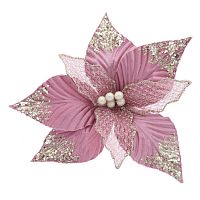 Цветок искусственный "Пуансеттия" (на клипсе), L23 W23 H8,5 см