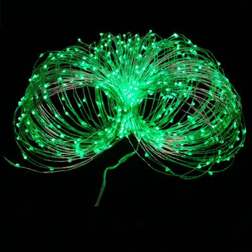 Электрогирлянда уличная "Фейерверк", L50 м, (500 зеленых LED ламп 6W, шнур прозрачный, 3 м, IP44, ко