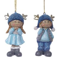 Фигурка декоративная подвесная "Дети",  L5 W3 H9,5 см, 2в.